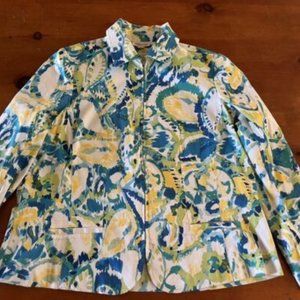 Vintage Coldwater Creek Zip Up Vibrant Blazer Spring Jacket Pockets Size 1X